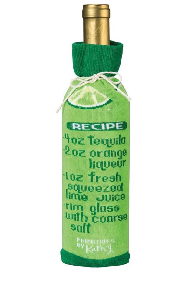 PRIMITIVES BY KATHY MARGARITA WINE BOTTLE SOCK - Novelty Socks for Less