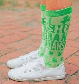 CRAZY DOG BRAND LADIES ST. PATRICK’S DAY SOCKS ‘I LOVE SHENANIGANS’ - Novelty Socks for Less