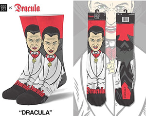 DRACULA MEN’S 360 UNIVERSAL MONSTERS HALLOWEEN SOCKS ODD SOX BRAND - Novelty Socks for Less