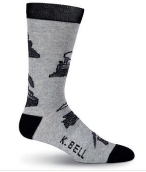 K. BELL Brand Men’s TRAINS Socks MADE IN THE USA! - Novelty Socks for Less