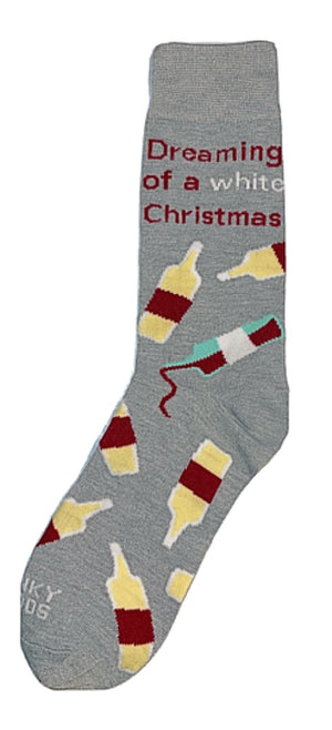 FUNKY SOCKS Brand Men’s CHRISTMAS Socks ‘DREAMING OF A WHITE CHRISTMAS’ - Novelty Socks for Less