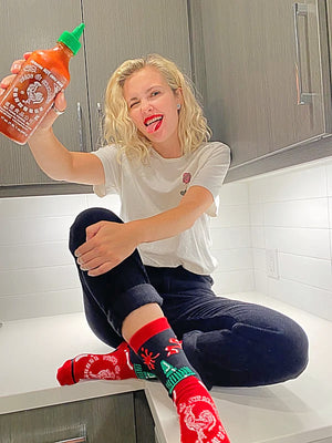 OOOH YEAH Brand Ladies HOT SAUCE Socks AWESOME SAUCE - Novelty Socks for Less