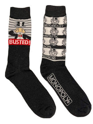 MONOPOLY Men’s 2 Pair Of Socks RICH UNCLE PENNYBAGS ‘BUSTED’ - Novelty Socks for Less