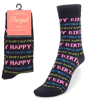 Parquet Brand Ladies HAPPY BIRTHDAY Socks - Novelty Socks for Less