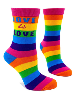 FABDAZ Brand Ladies LOVE IS LOVE Pride Socks - Novelty Socks for Less
