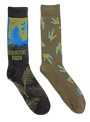 JURASSIC PARK Men’s 2 Pair Of Socks with T-Rex - Novelty Socks for Less