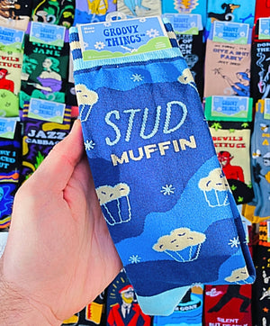 GROOVY THINGS Brand Men’s ‘STUD MUFFIN’ Socks - Novelty Socks for Less
