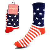 Parquet Brand Ladies AMERICAN FLAG Socks - Novelty Socks for Less