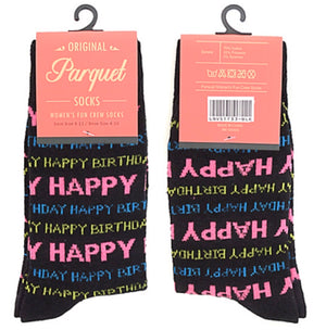 Parquet Brand Ladies HAPPY BIRTHDAY Socks - Novelty Socks for Less