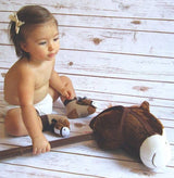 BOOGIE TOES Baby Unisex BROWN HORSE Rattle GRIPPER BOTTOM Socks by PIERO LIVENTI - Novelty Socks for Less