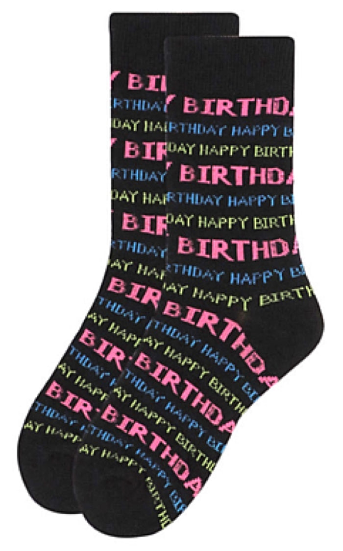 Parquet Brand Ladies HAPPY BIRTHDAY Socks 'HAPPY BIRTHDAY ALL OVER'