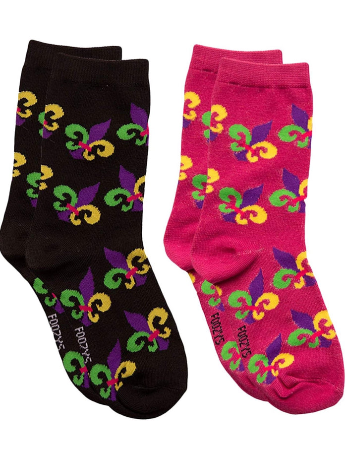 FOOZYS Brand Ladies 2 Pair Of MARDI GRAS Socks