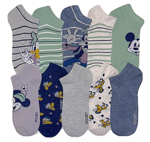 DISNEY MICKEY & PALS Ladies 10 Pair Of Low Show Socks DONALD, DAISY, GOOFY, PLUTO - Novelty Socks for Less