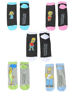 THE SIMPSONS Ladies 5 Pair Of Low Show Socks MAGGIE, LISA, MARGE - Novelty Socks for Less