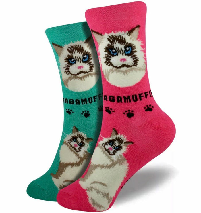 FOOZYS Brand Ladies 2 Pair Of RAGAMUFFIN CAT Socks