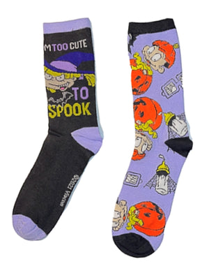 RUGRATS Ladies 2 Pair Of HALLOWEEN SOCKS ‘I’M TOO CUTE TO SPOOK’ - Novelty Socks for Less