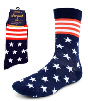 PARQUET Brand Men’s AMERICAN FLAG Socks - Novelty Socks for Less