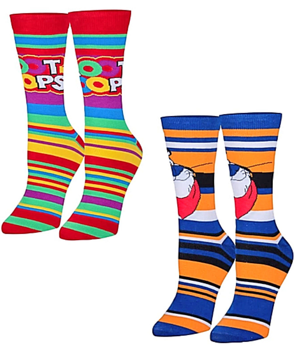 KELLOGGS FROOT LOOPS & FROSTED FLAKES 2 Pair Of Unisex Socks Novelty
