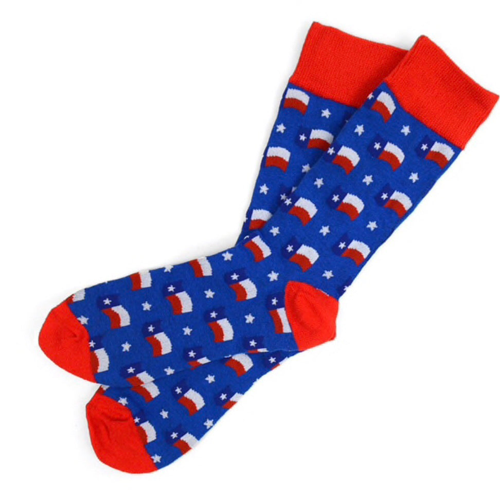 Parquet Brand MEN’S TEXAS FLAG Socks - Novelty Socks for Less