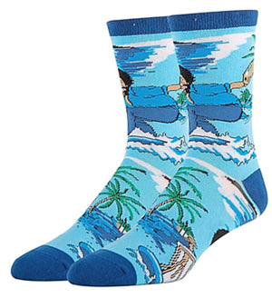 BOB ROSS Men’s ‘WAVES’ Socks OOOH YEAH Brand - Novelty Socks for Less