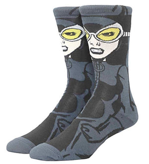DC COMICS BATMAN Men’s CATWOMAN 360 Crew Socks BIOWORLD Brand THE BATMAN - Novelty Socks for Less