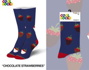 COOL SOCKS Brand Ladies CHOCOLATE COVERED STRAWBERRIES Socks - Novelty Socks for Less