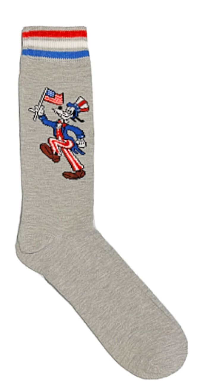 DISNEY’S PATRIOTIC GOOFY Men’s Socks GOOFY WITH AMERICAN FLAG