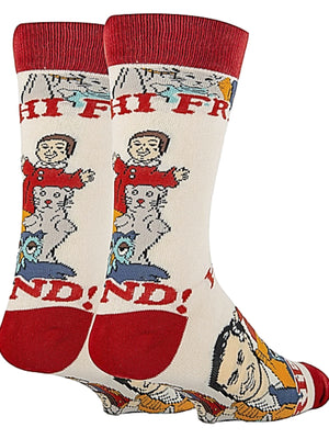 OOOH YEAH Brand Mens MISTER ROGERS ‘HI FRIEND’ - Novelty Socks for Less
