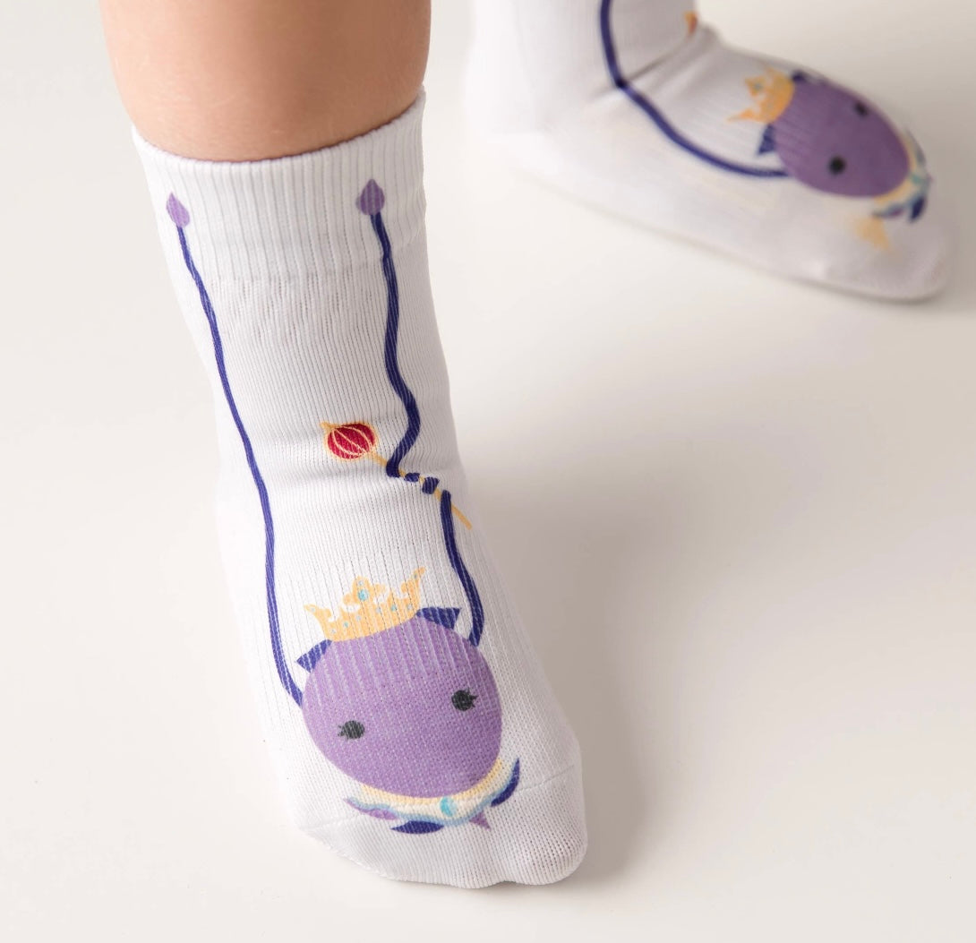 SQUID SOCKS Brand Unisex INFANT/TODDLER 3 Pair Of STAY ON Socks ‘CORA COLLECTION’ - Novelty Socks for Less