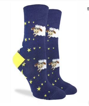 GOOD LUCK SOCK Brand Ladies COUNTING SHEEP Socks - Novelty Socks for Less