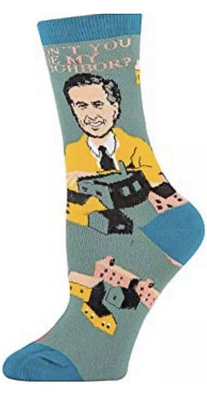 OOOH YEAH Brand Ladies MISTER ROGERS Socks 'WON'T YOU BE MY NEIGHBOR' - Novelty Socks for Less
