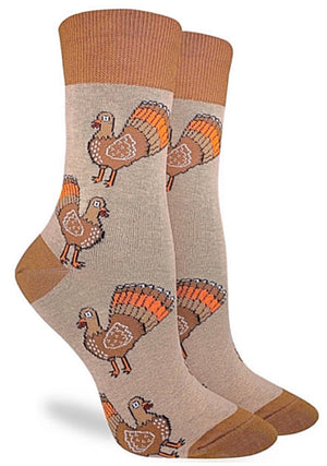 GOOD LUCK SOCK Brand Ladies THANKSGIVING TURKEY Socks - Novelty Socks for Less