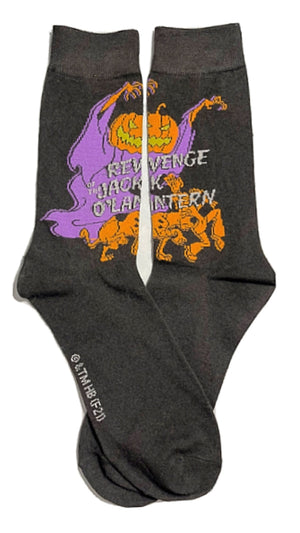SCOOBY DOO MEN’S HALLOWEEN CREW SOCKS MY ‘REVENGE OF THE JACK O’ LANTERN’ - Novelty Socks for Less