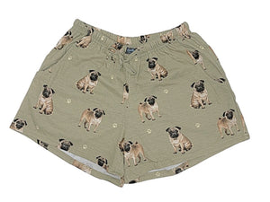 COMFIES LOUNGE PJ SHORTS Ladies PUG DOG By E&S PETS - Novelty Socks for Less