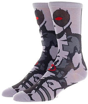 MARVEL DEADPOOL Men’s 360 Crew Socks BIOWORLD BRAND - Novelty Socks for Less