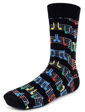 Parquet Brand Men’s Socks COLORFUL MUSICAL NOTES - Novelty Socks for Less