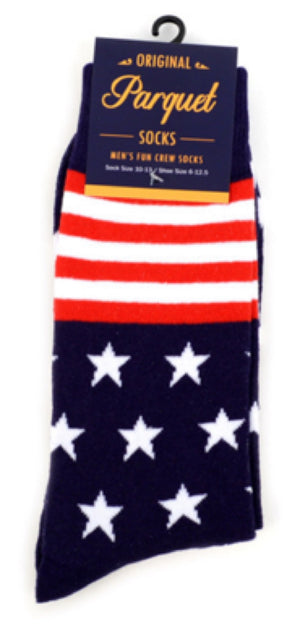 PARQUET Brand Men’s AMERICAN FLAG Socks - Novelty Socks for Less