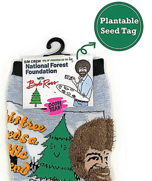 BOB ROSS Ladies ‘HUG A TREE’ Socks OOOH YEAH Brand - Novelty Socks for Less