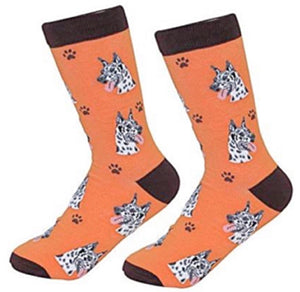 SOCK DADDY Brand HARLEQUIN DANE Dog UNISEX E&S Pets - Novelty Socks for Less