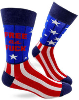 FABDAZ BRAND MEN’S AMERICAN FLAG SOCKS ‘FREE AS FUCK’ - Novelty Socks for Less