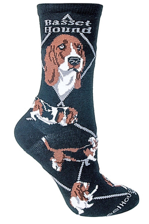WHEEL HOUSE DESIGNS MEN’SBASSET HOUND DOG SOCKS - Novelty Socks for Less