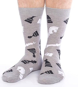 GOOD LUCK SOCK Brand Men’s CHESS Socks - Novelty Socks for Less