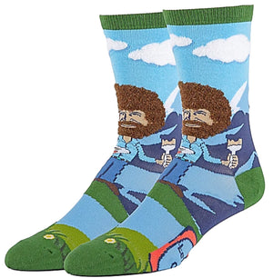 BOB ROSS Men’s ‘LET’S GET CRAZY’ Socks OOOH YEAH Brand - Novelty Socks for Less