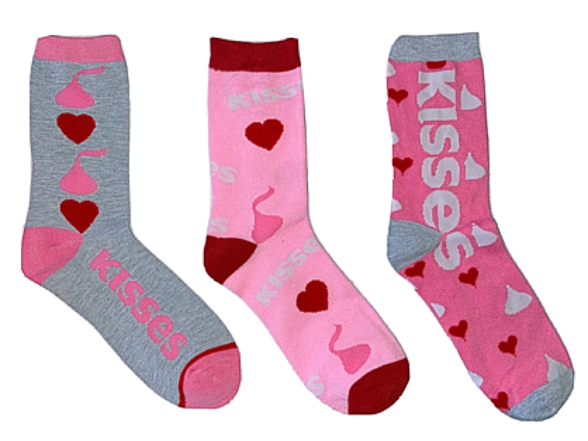 HERSHEY KISSES CANDY Ladies Valentines Day 3 Pair Of Socks Novelty