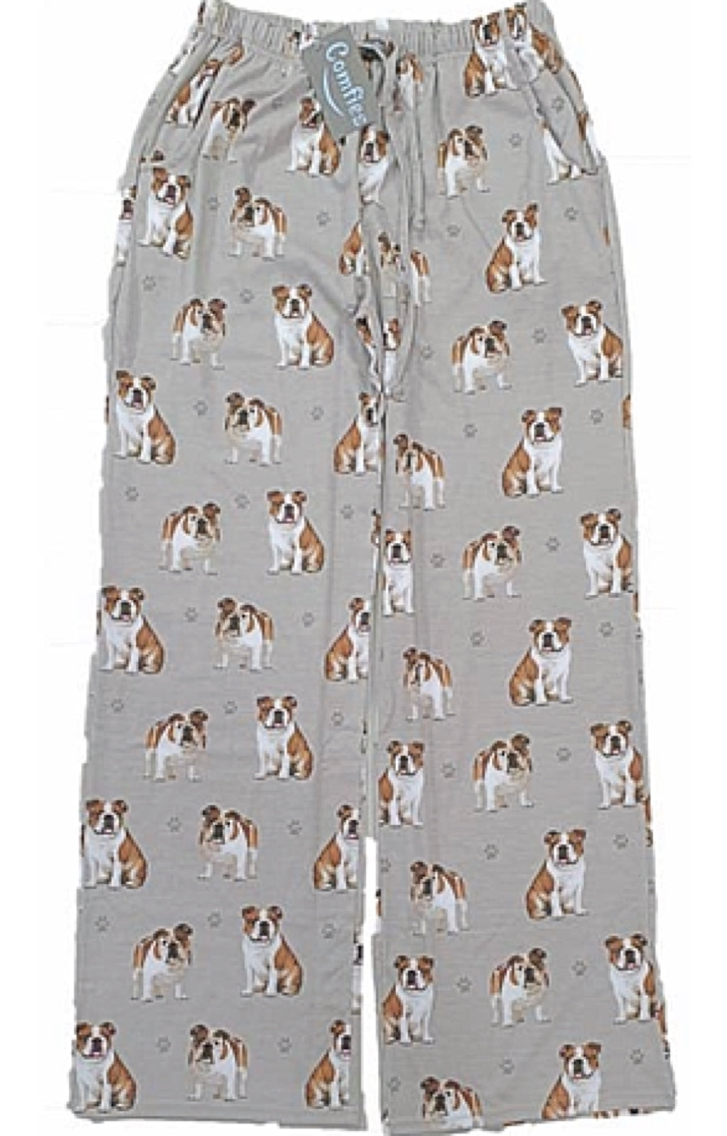 COMFIES UNISEX BULLDOG PAJAMA BOTTOMS E&S PETS (CHOOSE SIZE) - Novelty Socks for Less