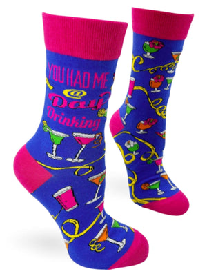 FABDAZ BRAND LADIES ‘YOU HAD ME AT DAY DRINKING’ SOCKS - Novelty Socks for Less
