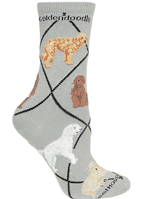 WHEEL HOUSE DESIGNS MEN’S GOLDENDOODLE DOG SOCKS - Novelty Socks for Less
