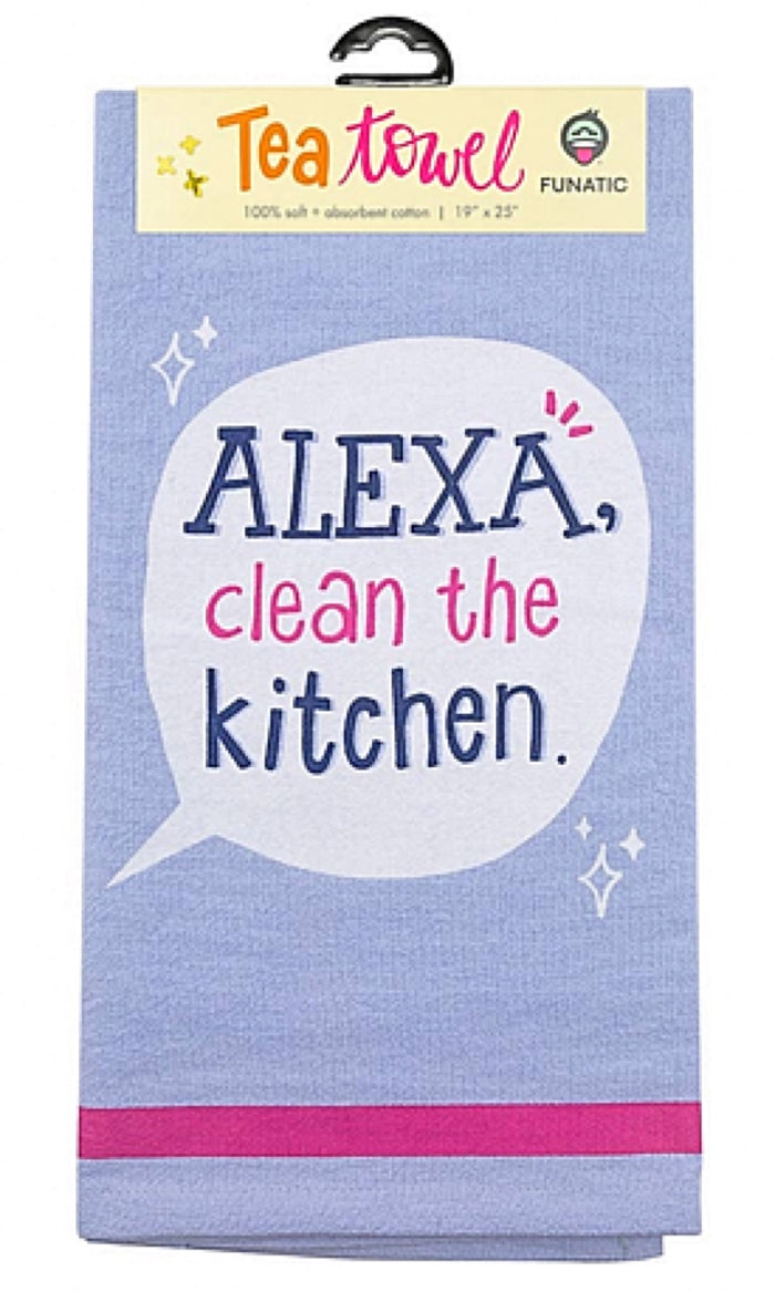 FUNATIC BRAND KITCHEN TEA TOWEL ‘ALEXA, CLEAN THE KITCHEN.’