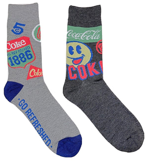 COCA-COLA Men’s 2 Pair Of Socks ‘1886’ ‘Go Refreshed’ - Novelty Socks for Less