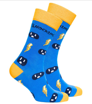 SOCKS N SOCKS Brand Men’s ELECTRICIAN Socks ‘SHOCKING!’ - Novelty Socks for Less